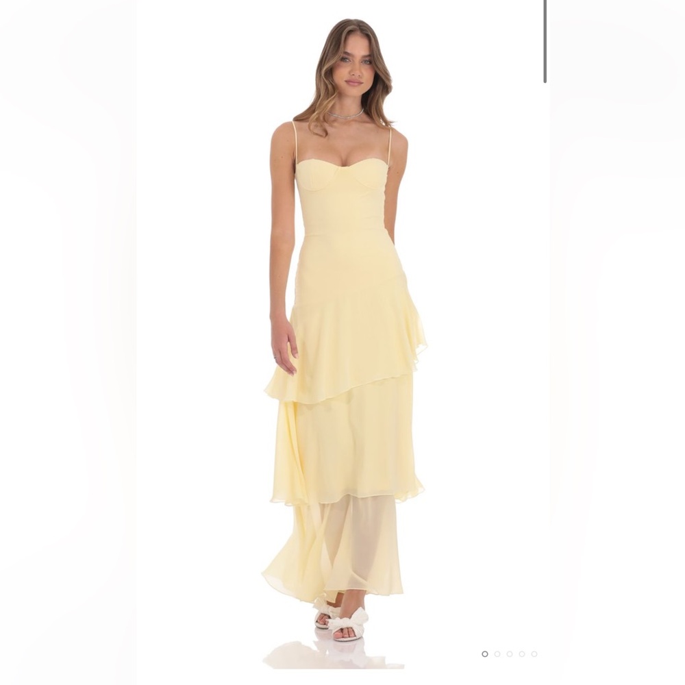 Lucy in the Sky Yellow Sweetheart Maxi Gown